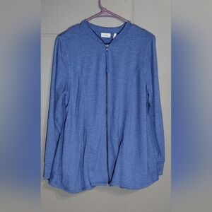 LOGO LOUNGE Women's Blue Zip-Up Jacket Size (M)